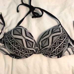 Trouble print bathing suit top